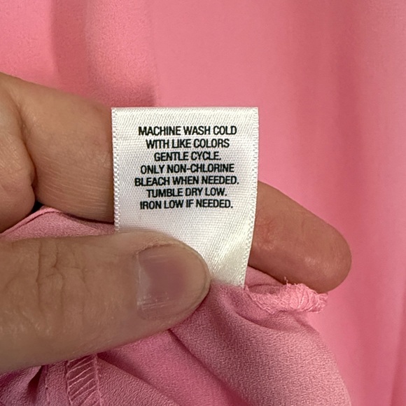 Roz & Ali Pink Pleated Blouse with Ruffle Sleeves - Picture 3 of 6